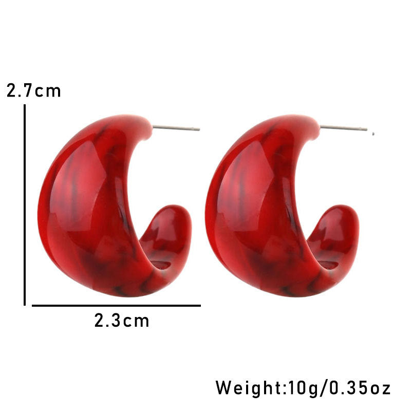 Wholesale Christmas Earrings Vintage Burgundy Acrylic Earrings